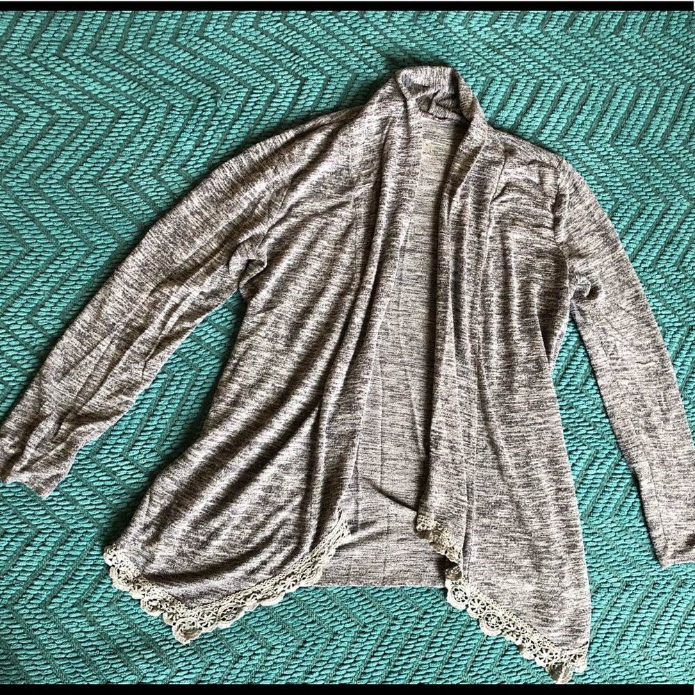 Justice Gray Cardigan Sweater Girls Size 12